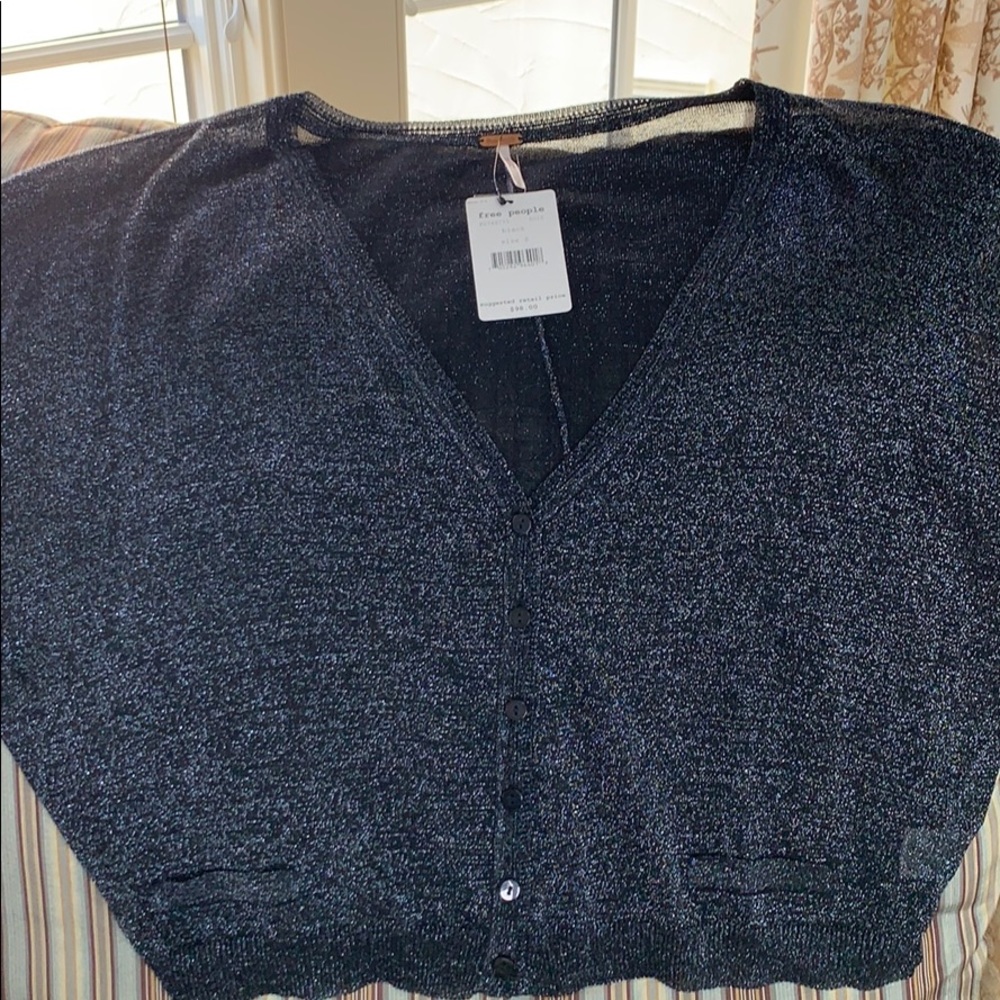 Free People Metallic Cardigan
